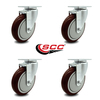 Service Caster Avantco HPCASTNB Swivel Caster Replacement Set AVA-SCC-20S514-PPUB-MRN-TP2-4